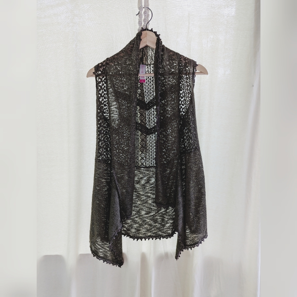 Army Olive Green Lace Vest Hippie Boho Cottagecore